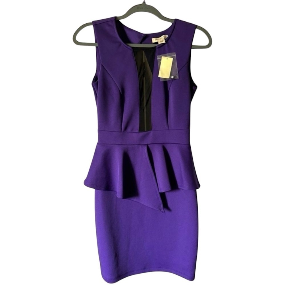 ARDEN B women’s body con ruffle fresh with mesh neckline cutout